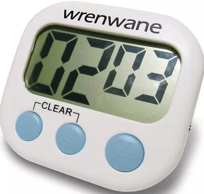 Wrenwane Digital Kitchen Timer Upgraded Version Big Digits Loud Alarm Magnetic • £5.70