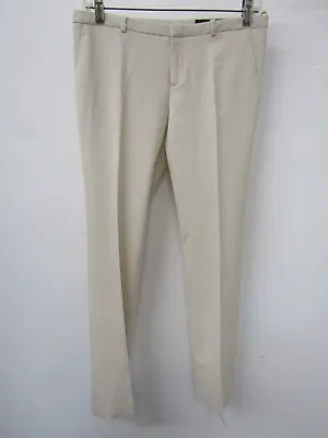 $45 • Buy Gucci Women's Ivory Wool Blend Twill Trouser Pants Size 40 Made In Italy