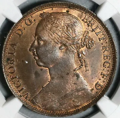 1891 NGC MS 63 Victoria Penny Great Britain RB Mint State Coin (20070302C) • $199