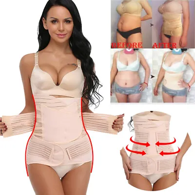 3 In 1 Postpartum Support Recovery Belly Wrap Waist Pelvis After Pregnancy Bands • £7.99