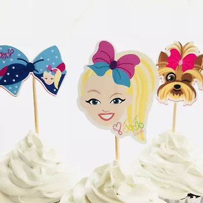 15x Jojo Siwa Cupcake Food Topper Pick. Cake Party Supplies Lolly Loot Bag Flags • $9.40