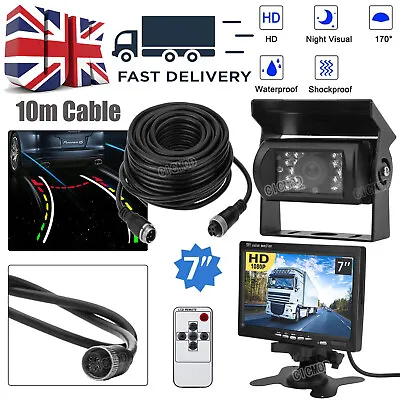Car Reversing Parking Camera +7  HD Monitor For Truck Bus Van Rear View Cam Kit • £43.99