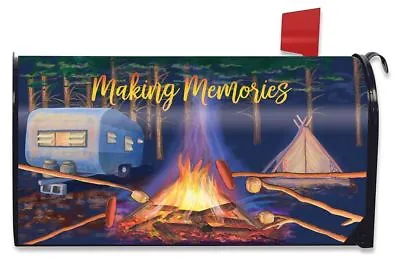 Making Memories Camping Magnetic Mailbox Wrap Cover Standard SizeTent Fire • $19.31