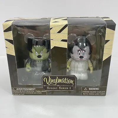 Disney Parks Vinylmation 3” Frankenstein Mickey & Minnie Mouse Spooky Series ... • $28