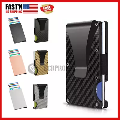 Men RFID Blocking Slim Money Clip Wallet Credit Card ID Holder Thin Minimalist • $10.90