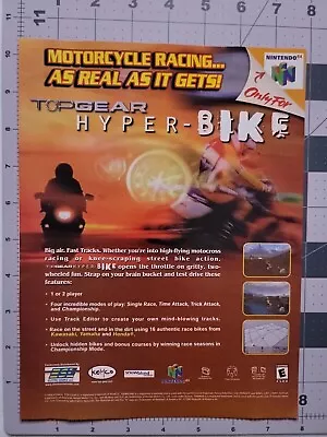 Top Gear Hyper Bike N64 Advertisement Original Print Ad / Poster Game Promo Art • $25