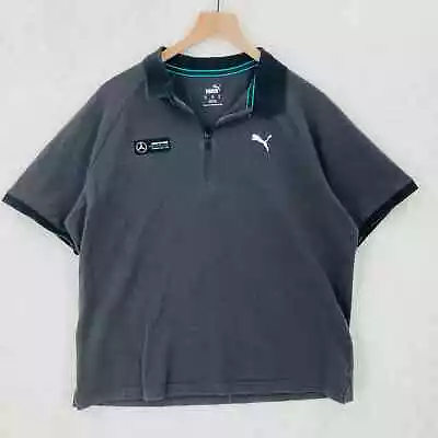 Puma Mercedes AMG Polo Shirt Mens XL Gray Petronas Formula One Team Zip • $29.99