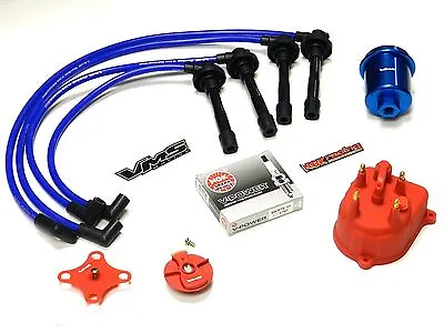 Distributor Cap Rotor Spark Plug Wire Fuel Filter 96-00 Honda Civic D16 Ek Blue • $149.88