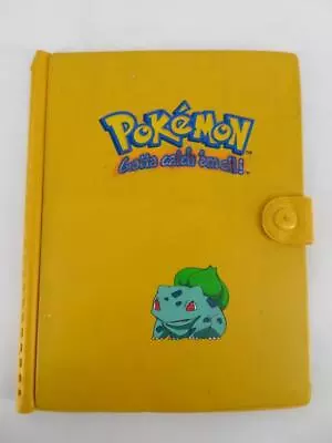 $27.99 • Buy Vintage 1999 Pokemon TCG 4 Pocket Binder Snap Card Folder YELLOW - BULBASAUR