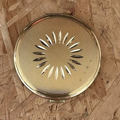 Vintage Regent Of London Gold Metal Sun Make-Up Loose Powder Mirror Compact • £7.99