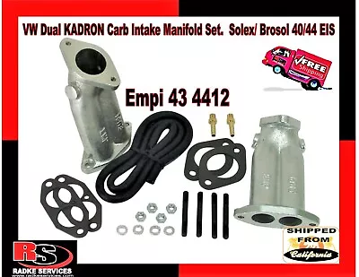 VW Dual KADRON Carb Intake Manifold Set.  Solex/ Brosol 40/44 EIS 43-4412 • $131.80