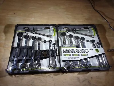 2 MASTER MECHANIC 7pc. COMBINATION RATCHETING WRENCH SETS - METRIC & SAE • $45