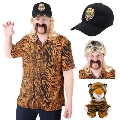 Tiger King Costume Adults Mens Joe Shirt Mullet Moustache Wig Exotic Cap Hat • £12.99