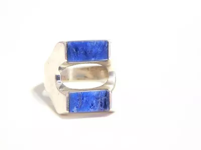 Men's Sterling Silver Lapis Lazuli Ring Signed 10 1/2 • $55