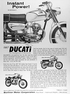 1967 DUCATI Motorcycles Authentic Vintage Ad ~ MONZA SEBRING SCRAMBLER • $18.88