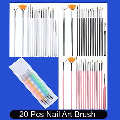 20pcs Nail Art Brushes Designing Painting Dotting Detailing Pens Brushes Kituk • $4.79