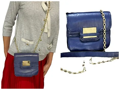 $49.99 • Buy  Z Spoke Zac Posen Americana Mini Royal Blue Leather Cross Body Bag Gold Chain