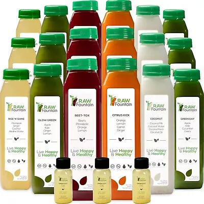 RAW Fountain 3 Day Juice Cleanse Detox COCONUT Natural Cold Pressed 18ct 12oz • $109.99