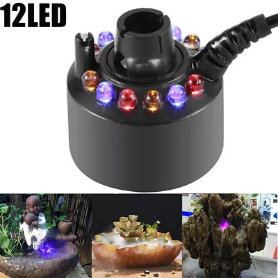 12 LED Ultrasonic Mist Maker Light Fogger Water Fountain Pond Atomizer + Power • $9.99