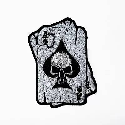 Double Ace Poker Card Casino Patch Skull Artwork Emblem For DIY Iron On Clothes • $3.99