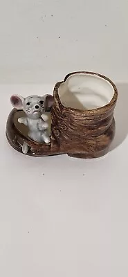 Vintage Napco Mouse Boot Toothpick Match 2  Holder  Japan • $12