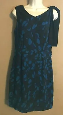 Women's Matthew Williamson Macy's Size 10 - Blue & Black Sheer Dress - JK • $6