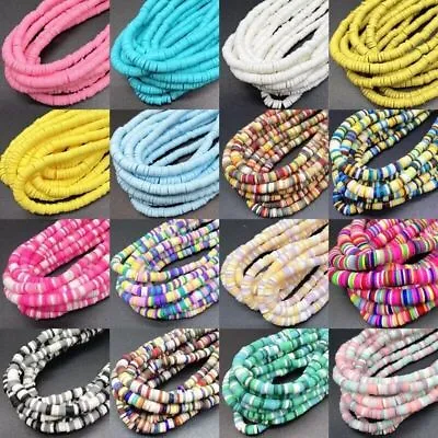 £3.25 • Buy Polymer Clay Beads For Jewellery Making 4mm Round Flat Heishi Disc Beads ~350pcs