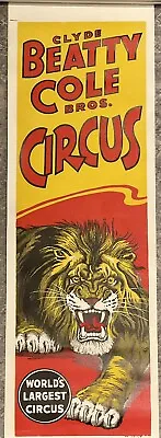 $29.99 • Buy Vintage Clyde Beatty Cole Bros Circus Tiger Poster - 14”x42  ALL ORIGINAL #036