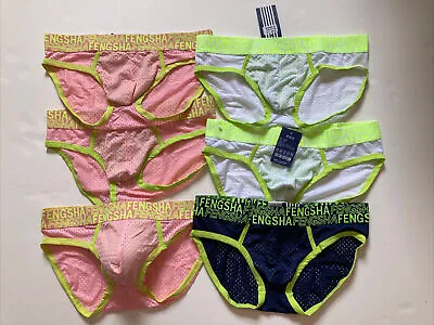 Lot Of 6 Mens Briefs Size XXL (US Size L) Summer Cool MESH Underwear US Seller • $16.25