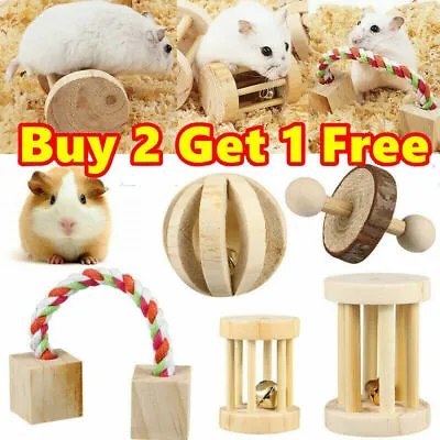 £3.99 • Buy Hamster Guinea Pig Gerbil Rats Natural Wooden Chew Toys Exercise Teeth Care