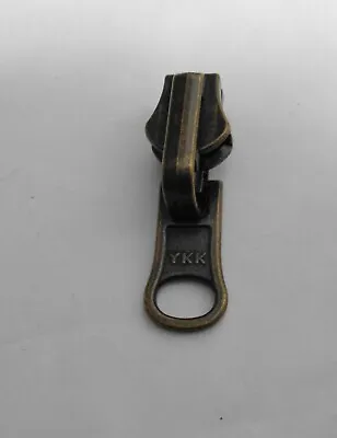 One #5 Antique Brass Reversible Slider W/one Tab Pull For Metal Zipper YKK New • $3.19