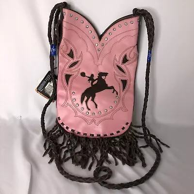 Montana Silversmiths Leather Purse Pink Cowgirl Ridding Horse • $21.57