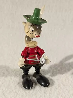 Vtg GOULA Spain Nodder Bobblehead Spring Mounted 3  Tall ~ Fox Musketeer Sword • $21.95