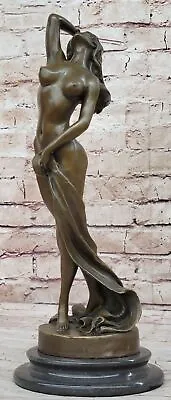 Modern Art Nouveau Abstract Nude Woman Girl 100% Bronze Sculpture By P.Delore • $349.50