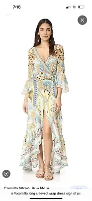 $350 • Buy Camilla Sign Of Peace Wrap Dress Gown XL