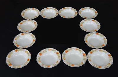 $80 • Buy 12 X Vintage J & G Meakin Sunshine Sol 391413 Crown Yellow Flowers Bowls 