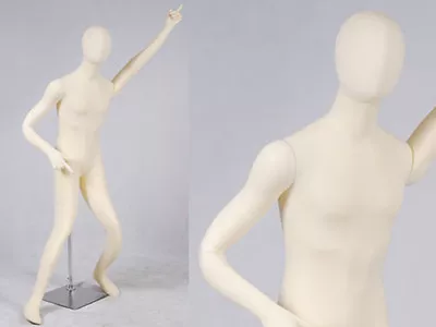 Male Full Body Poseable Mannequin White Jersey Covered Body Form #M01SOFTX-JF • $275