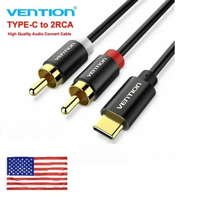 VENTION USB Type C To 2 RCA Audio Cable (3FT Cable)for Speakers FAST SHIPPING • $15.99