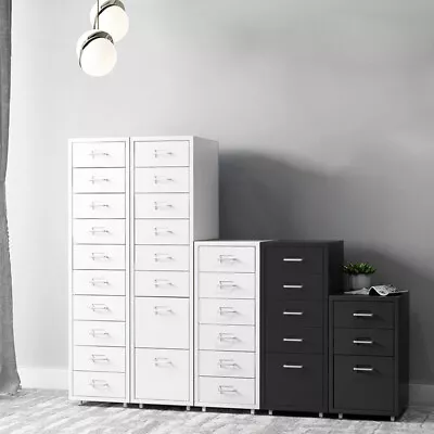 3-10 Drawers Office Filing Cabinet Mobile Under Desk File Unit Cupboard Storages • £45.95