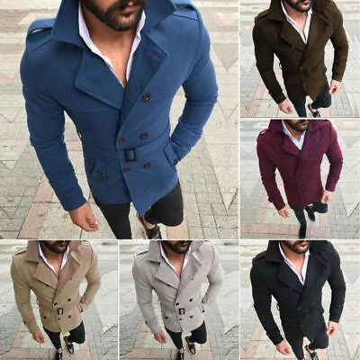 £29.89 • Buy Mens Winter Trench Coat Double Breasted Warm Top Jacket Formal Overcoat Outwear