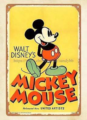 $18.95 • Buy Old  Repro Signs For Sale 1933 Mickey Mouse Cartoon Metal Tin Sign