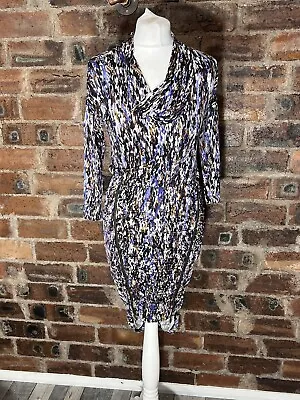 Bcbg Maxazria 3/4 Sleeve Bodycon Dress With Front Zips  Fits Size 8 Vgc • £12.95