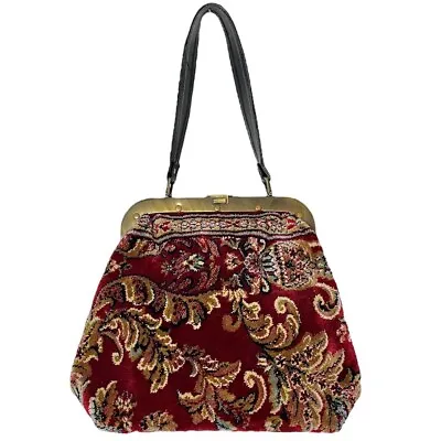 Made Of Carpet Bag Unique Unusual Statement Art Large Purse Mary Poppins London • $125