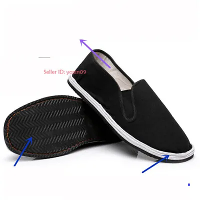 Mens Chinese Wing Chun Cloth Shoes Martial Art Kung Fu Tai Chi Soft Sole Shoe • $14.51