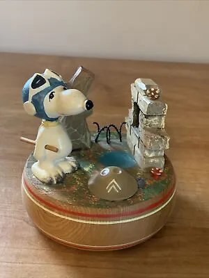 Vintage Anri Peanuts Snoopy Music Box Reuge 1968 Pack Your Troubles In Old Kit • $79.99