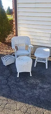 Vintage Wicker Patio Furniture Set - 4 Pieces - Very Nice Condition!! • $245