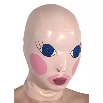 Latex Gummi Hood Funny Maid Rubber Mask BDSM Fetish Catsuit Clubwear Cosplay • £57.60