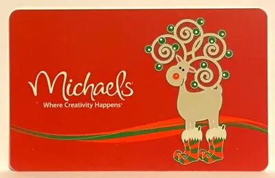 Michaels Crafts Christmas Reindeer Socks Bling Antlers Holiday 2013 Gift Card • $2.49