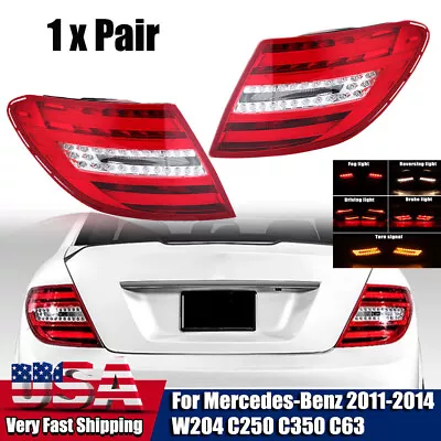 1x Pair LED Tail Lights For Mercedes Benz 2011-2014 W204 C250 C350 C63 Rear Lamp • $169.98