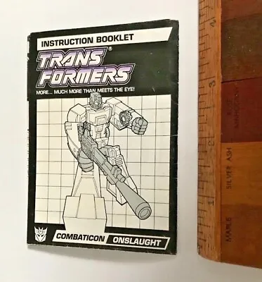 Vintage Euro Transformers G2 Classic Onslaught Action Figure Instructions Vgc! • $14.99
